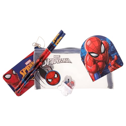 Kids Licensing Spider-Man gefülltes Netz-Federmäppchen mit Schreibwaren, mehrfarbig, Einheitsgröße, klassisch von Kids Licensing