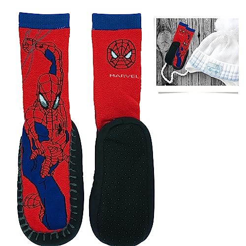 SRV Hub – lizenzierte Jungen Socken Charaktere bedruckte Socken für Kinder ab 3 Jahren – Anti-Rutsch-Socken, Spiderman (Anti-Rutsch-Socken), Small von Kids Licensing