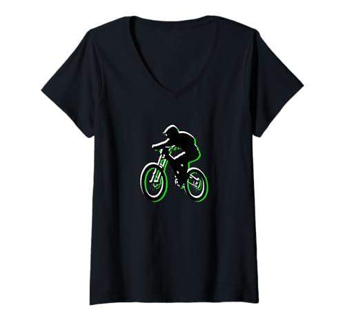 Damen Mountainbike MTB Downhill Biking Radfahren Biker Jungen Kinder T-Shirt mit V-Ausschnitt Damen Mountainbike MTB Downhill Biking Radfahren Biker Jungen Kinder T-Shirt mit V-Ausschnitt von Kids MTB Tees