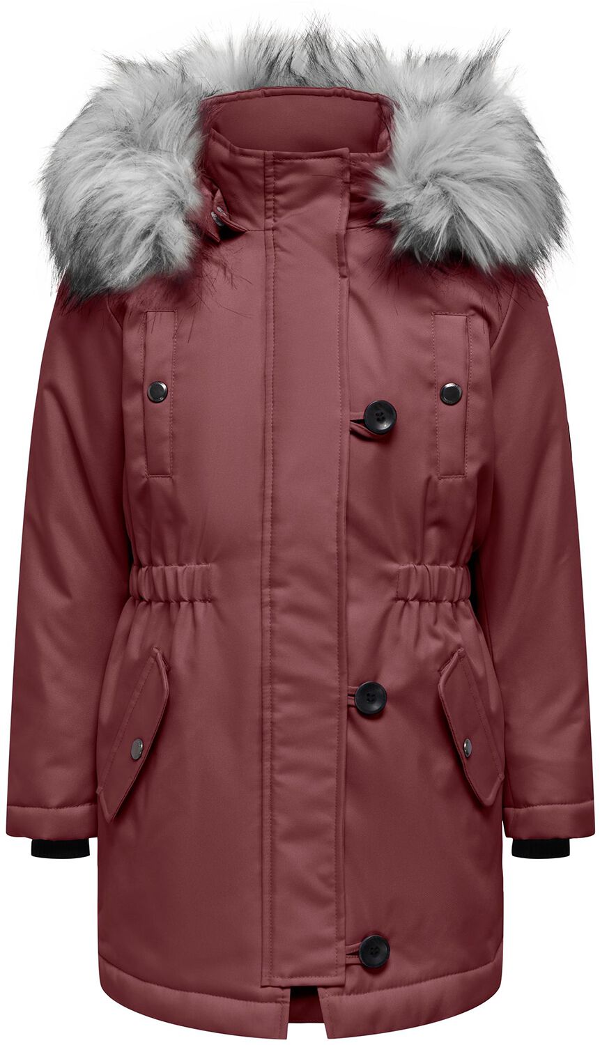 Kids ONLY Jacke - Iris  Fur Parka - 140 bis 164 - für Mädchen - Größe 164 - altrosa von Kids ONLY