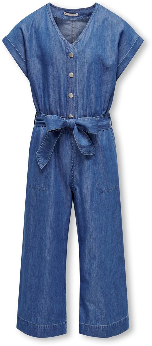 Kids ONLY Jumpsuit - Kogyuka Bea S/S DNM Jumpsuit - 140 bis 164 - für Damen - Größe 146 - blau von Kids ONLY