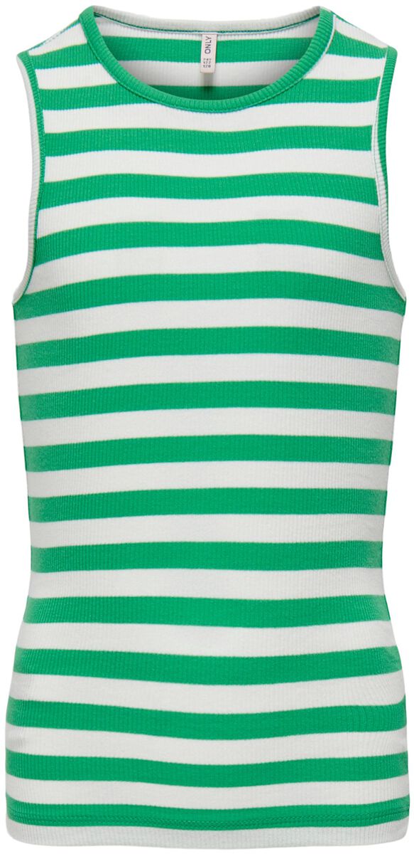 Kids ONLY Kogkenya Rib Strike Tank Top Langarmshirt grün weiß in 146/152 von Kids ONLY