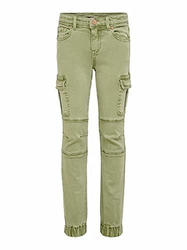 ONLY Mädchen Konmissouri Reg Ank Life Cargo Pnt Noos Jeans, Oil Green, 122 EU von ONLY