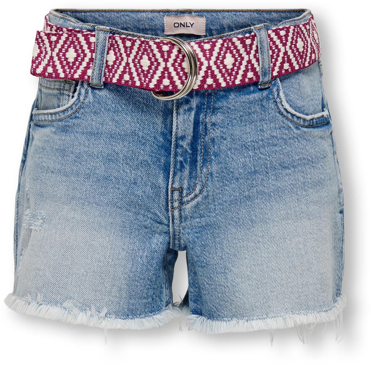 Kids ONLY Short - Kogrobyn belt vintage DNM Short - 140 bis 164 - für Mädchen - Größe 164 - hellblau von Kids ONLY