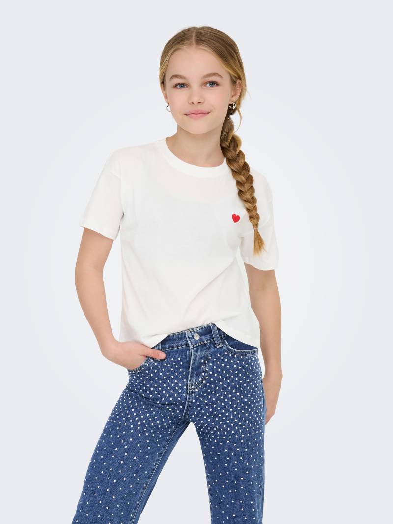 KIDS ONLY Kurzarmshirt "KOGMAIKEN LIFE CROPHEART SS TOP JRS NOOS" mit kleinem Herzchenmotiv auf der Brust von Kids Only