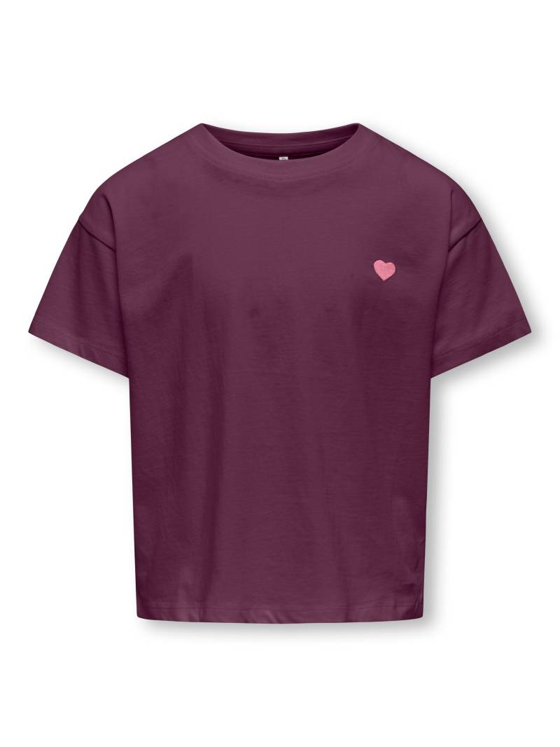 KIDS ONLY Kurzarmshirt "KOGMAIKEN LIFE CROPHEART SS TOP JRS NOOS" mit kleinem Herzchenmotiv auf der Brust von Kids Only