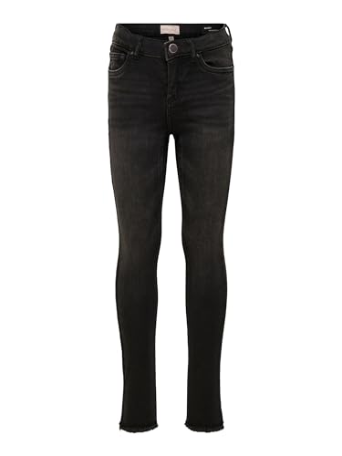 ONLY Mädchen Konblush Skinny Raw 1099 Jeans, Black Denim, 128 EU von ONLY