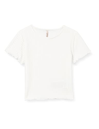 ONLY Mädchen Konnella S/S O-Neck Top Noos JRS T-Shirt, Cloud Dancer, 110-116 von ONLY