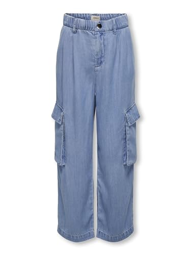Kids Only Mädchen Wide Leg Jeans KOGSAFARI Cargo Wide DNM, Größe:152, Farbe:medium Blue Denim von KIDS ONLY
