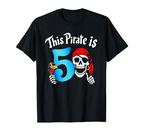 Piratenparty für Kinder, 5. Geburtstag, Jungen, Kleinkinder, Familie T-Shirt Piratenparty für Kinder, 5. Geburtstag, Jungen, Kleinkinder, Familie T-Shirt von Kids Pirate Birthday Party Outfit 5 Years