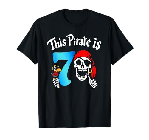 Piratenparty für Kinder, 7. Geburtstag, Jungen, Kleinkinder, Familie T-Shirt Piratenparty für Kinder, 7. Geburtstag, Jungen, Kleinkinder, Familie T-Shirt von Kids Pirate Birthday Party Outfit 7 Years