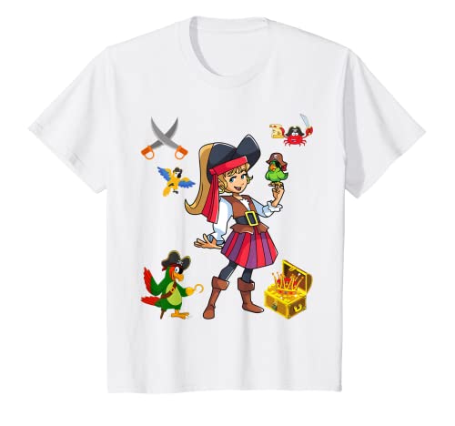 Kinder Piratenmädchen kleiner Pirat T-Shirt von Kids Pirate Shirts from Jack