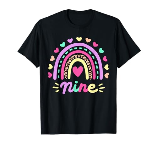 9. Geburtstag Retro Regenbogen Boho 9 Jahre alte Mädchen Kinder T-Shirt 9. Geburtstag Retro Regenbogen Boho 9 Jahre alte Mädchen Kinder T-Shirt von Kids Retro Groovy Boho Birthday Outfit