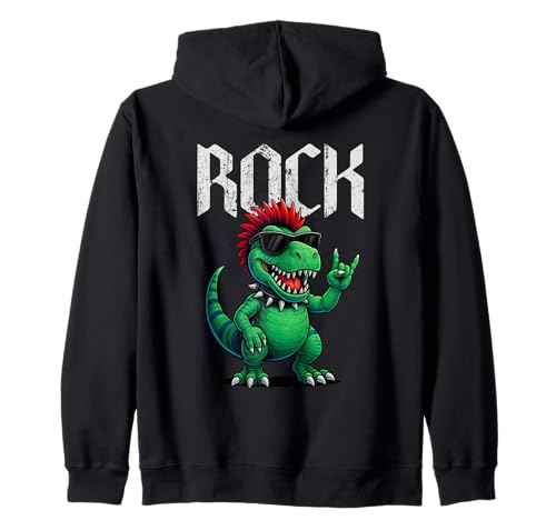 Punk Rock Musik Geschenke Punk Dinosaurier Rock Band Männer Frauen Kinder Kapuzenjacke Punk Rock Musik Geschenke Punk Dinosaurier Rock Band Männer Frauen Kinder Kapuzenjacke von Kids Rock and Wear Music Lover Gifts