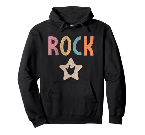 Rock Star Kids Rock and Roll Vintage Rockmusikschild Punk Pullover Hoodie Rock Star Kids Rock and Roll Vintage Rockmusikschild Punk Pullover Hoodie von Kids Rock and Wear Rock On Sign, Boys Girls Family
