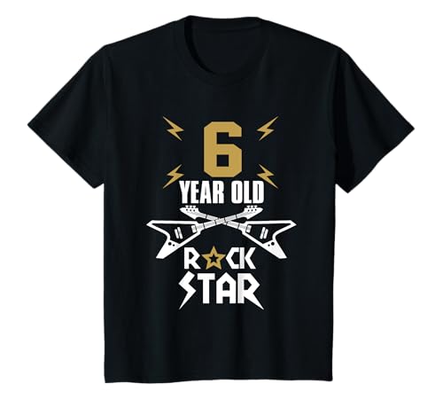 Kinder Rockstar T-Shirt für Jungen und Mädchen, 6 Jahre alt T-Shirt von Kids Rockstar Tees