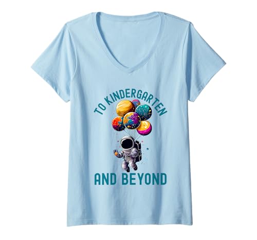 Damen In den Kindergarten und danach Astronaut Zurück zur Schule T-Shirt mit V-Ausschnitt Damen In den Kindergarten und danach Astronaut Zurück zur Schule T-Shirt mit V-Ausschnitt von Kids School Back to Kindergarten and Beyond Tee