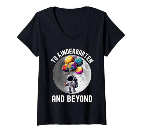 Damen In den Kindergarten und danach Astronaut Zurück zur Schule T-Shirt mit V-Ausschnitt Damen In den Kindergarten und danach Astronaut Zurück zur Schule T-Shirt mit V-Ausschnitt von Kids School Back to Kindergarten and Beyond Tee