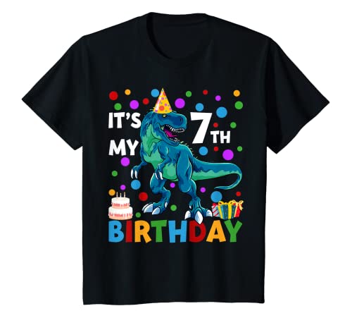 Kinder It's My 7th Birthday Happy 7 Year T-Rex T-Shirt Kinder It's My 7th Birthday Happy 7 Year T-Rex T-Shirt von Kids Shirts 7th Birthday Gifts