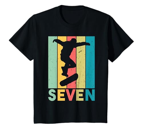 Skater zum 7. Geburtstag für Kinder, Skater-Party T-Shirt Skater zum 7. Geburtstag für Kinder, Skater-Party T-Shirt von Kids Skateboard Skater Matching Family Outfit