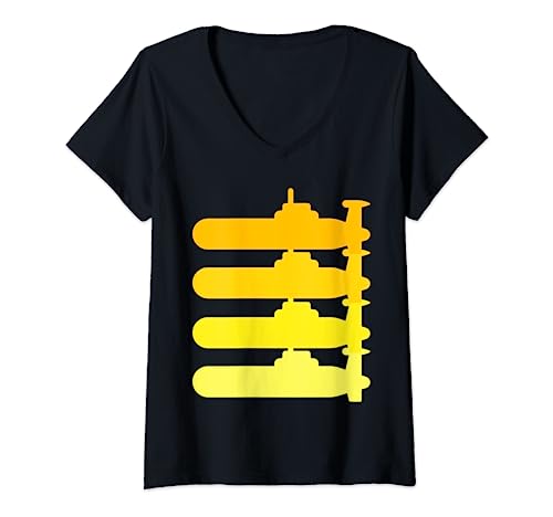 Damen U-Boot-Kostüm für Kinder, gelbes Submariner-Geschenk, Party-Kostüm T-Shirt mit V-Ausschnitt Damen U-Boot-Kostüm für Kinder, gelbes Submariner-Geschenk, Party-Kostüm T-Shirt mit V-Ausschnitt von Kids Submarine Yellow Mens Submariner Gifts Party