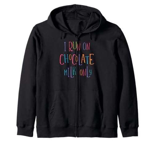 Lustiger Spruch für Kinder Kleinkind I Run On Chocolate Milk Lover Kapuzenjacke Lustiger Spruch für Kinder Kleinkind I Run On Chocolate Milk Lover Kapuzenjacke von Kids Toddler Milk Lover Breakfast Funny Saying