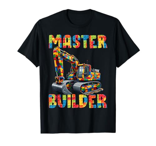 Master Builder Excavator Kids Building Blocks Bricks Toys T-Shirt Master Builder Excavator Kids Building Blocks Bricks Toys T-Shirt von Kids Toys Gift