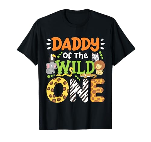 Daddy Of The Wild One Kinder Jungen Safari Zoo Geburtstag Familie T-Shirt Daddy Of The Wild One Kinder Jungen Safari Zoo Geburtstag Familie T-Shirt von Kids Zoo Birthday Party Safari Animal Bday Outfit