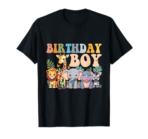 Geburtstag Junge Kinder Safari Squad Zoo Dschungel Tier Kleinkind T-Shirt von Kids Zoo Birthday Party Safari Animal Bday Outfit