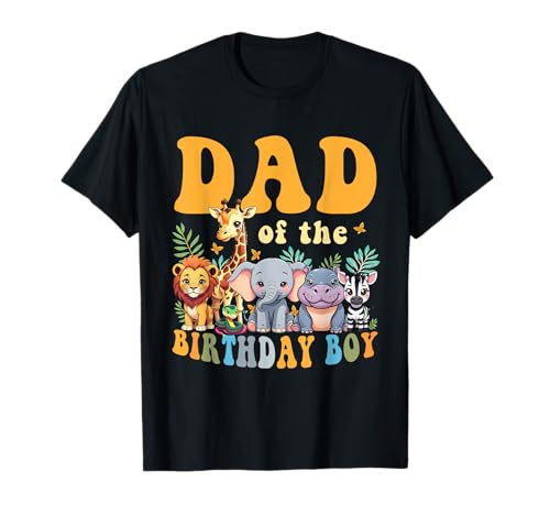 Papa des Geburtstags Junge Kinder Safari Dschungel Tier Matching T-Shirt von Kids Zoo Birthday Party Safari Animal Bday Outfit