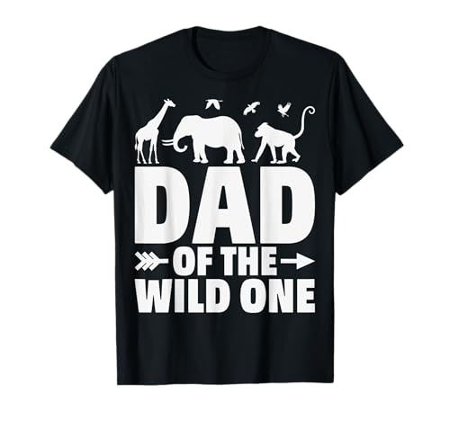 Dad Of The Wild One Kinder Jungen Safari Zoo Geburtstag Familie T-Shirt von Kids Zoo Birthday Party Safari Bday Outfit
