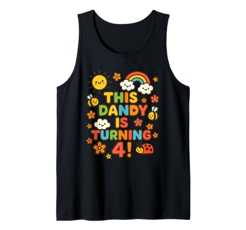 Herren This Dandy is Turning 4. Funny Kids Cute 4th Birthday Tank Top Herren This Dandy is Turning 4. Funny Kids Cute 4th Birthday Tank Top von Kids funny Dandy era