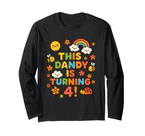 This Dandy is Turning 4. Funny Kids Cute 4th Birthday Langarmshirt This Dandy is Turning 4. Funny Kids Cute 4th Birthday Langarmshirt von Kids funny Dandy era