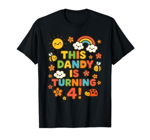 This Dandy is Turning 4. Funny Kids Cute 4th Birthday T-Shirt This Dandy is Turning 4. Funny Kids Cute 4th Birthday T-Shirt von Kids funny Dandy era