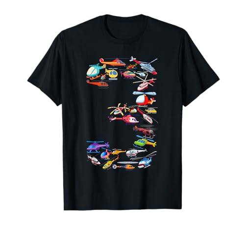 Hubschrauber, 3 Jahre, Jungen, lustiges Flugzeug zum 3. Geburtstag T-Shirt Hubschrauber, 3 Jahre, Jungen, lustiges Flugzeug zum 3. Geburtstag T-Shirt von Kids helicopter 3 year old Costume