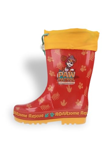 Kids2Go PawPatrol Dino Rescue Regenstiefel in Orange mit verstellbarem Kordelzug in den Größen 24 von Kids2Go