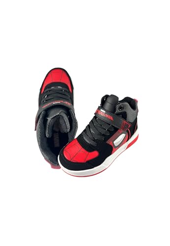 Spiderman HighCut-Sneaker Jungen in Rot/Schwarz mit Klett- und Reißverschluss | In Größen 26 von Kids2Go