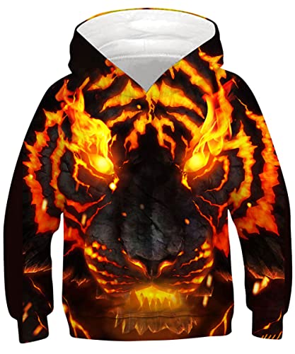 kids4ever Unisex Kinder 3D Gedruckt Hoodie Tiger Kapuzenpullover L?ssige M?dchen Jungen Langarm Pulli Pullover Kapuzen Sweatshirt Hoody Alter 14-16 von kids4ever