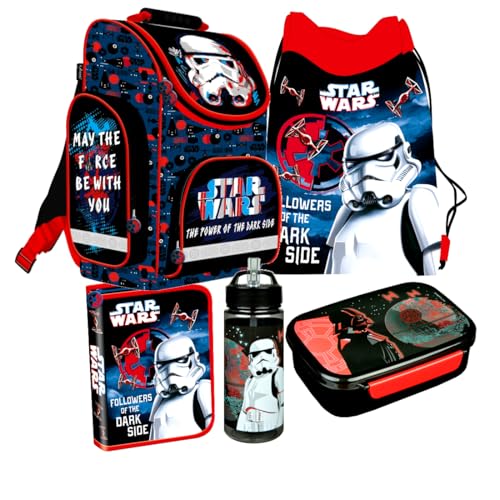 Star Wars Clone Schulranzen RANZEN Tornister 5 Teile Set Tasche Federmappe mit Sticker-von-Kids4shop von kids4shop
