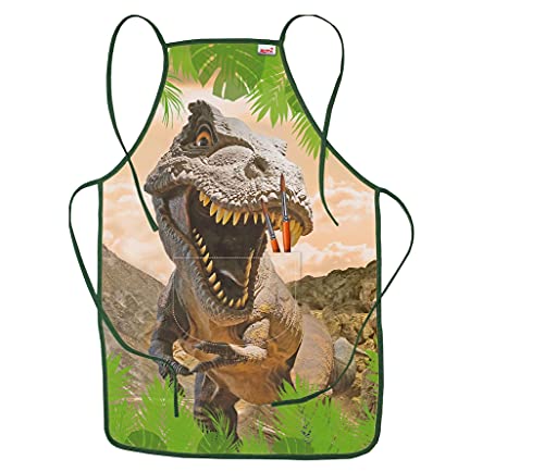 Dino Dinosaurier T-Rex SCHÜRZE MALSCHÜRZE Kinderschürze Bastelschürze inklusive Sticker v Kids4shop von kids4shop