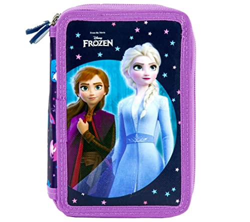 Frozen Eiskönigin ELSA 44 x Teile 3-Fächer Dreistöckig Federtasche Federmappe Federmäppchen gefüllt mit Sticker-von-Kids4shop von kids4shop
