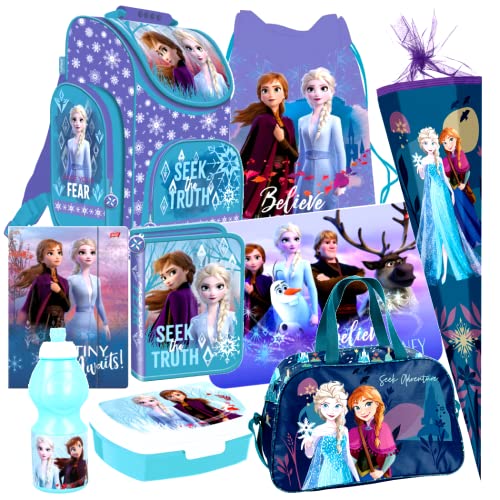 Frozen II 2 EISKÖNIGIN ELSA Anna Olaf 9 Teile Set Schulranzen RANZEN Federmappe Tornister Schultüte 85 cm mit Sticker-von-Kids4shop von Kids4shop