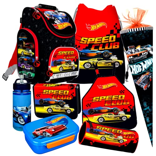 HOT Wheels Cars Autos 8 Teile Schulranzen RANZEN SCHULTÜTE TORNISTER Tasche Set mit Sticker von Kids4shop von Kids4shop