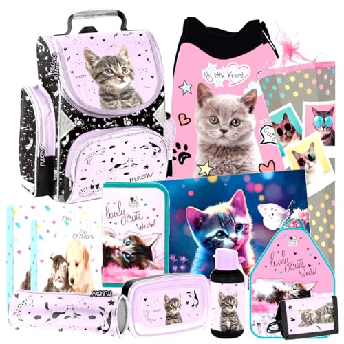 Katze Cat 12 Teile Set Schulranzen Ranzen Tasche Schulrucksack Rucksack Federmappe Tornister Schultüte 85 cm mit Sticker-von-Kids4shop Katze Cat 12 Teile Set Schulranzen Ranzen Tasche Schulrucksack Rucksack Federmappe Tornister Schultüte 85 cm mit Sticker-von-Kids4shop von Kids4shop