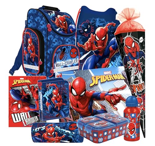 Schultasche Spiderman 9 Teile Set Schulranzen Ranzen Spider-Man Schulrucksack Federmappe Tasche Schultüte 85 cm Tornister mit Sticker-von-Kids4shop Schultasche Spiderman 9 Teile Set Schulranzen Ranzen Spider-Man Schulrucksack Federmappe Tasche Schultüte 85 cm Tornister mit Sticker-von-Kids4shop von Kids4shop