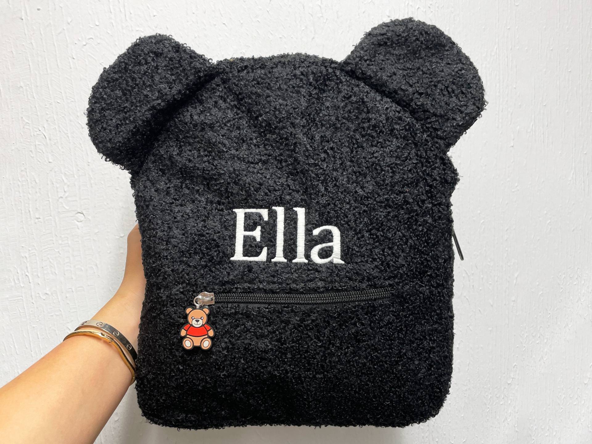 Personalisierter Bestickter Teddy Bär Stil Rucksack - Kindergarten Tasche Reisetasche Kleinkind Original von KidsCultureDesign