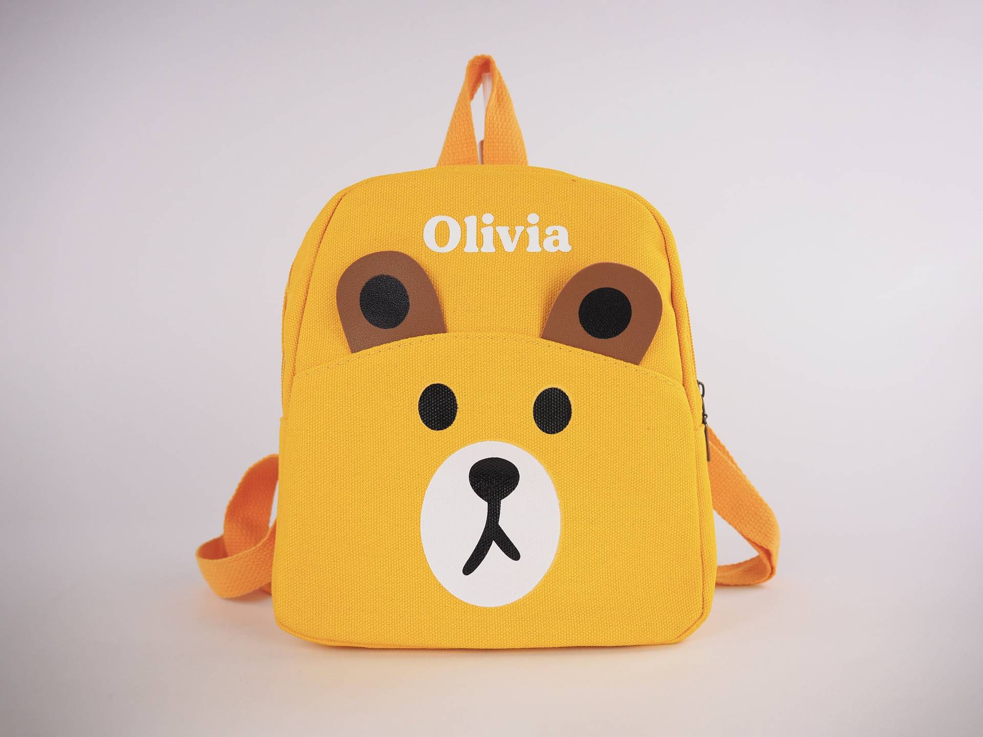 Personalisierter Teddybär Canvas Rucksack - Gelb von KidsCultureDesign