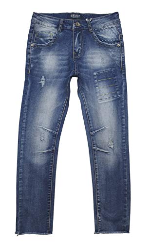 KidsFashion Trendige Jungen-Jeans, Used-Effekte - Double Stone, Gr. 146/152, J001.12 von KidsFashion