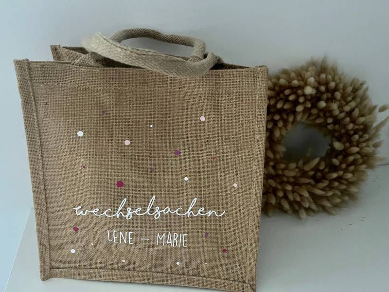Jutetasche Für Wechselsachen, Personalisiert, Gepunktet, Jutetasche Kinder, Design Wechselsachen Und Name, Kindergartentasche, Wechselzeug Jutetasche Für Wechselsachen, Personalisiert, Gepunktet, Jutetasche Kinder, Design Wechselsachen Und Name, Kindergartentasche, Wechselzeug von KidsStorebyNiMa