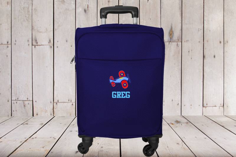 Kinder Spinner Handgepäck Personalisiert Mit Flugzeug Stickerei Kinder Spinner Handgepäck Personalisiert Mit Flugzeug Stickerei von KidsTravelZone